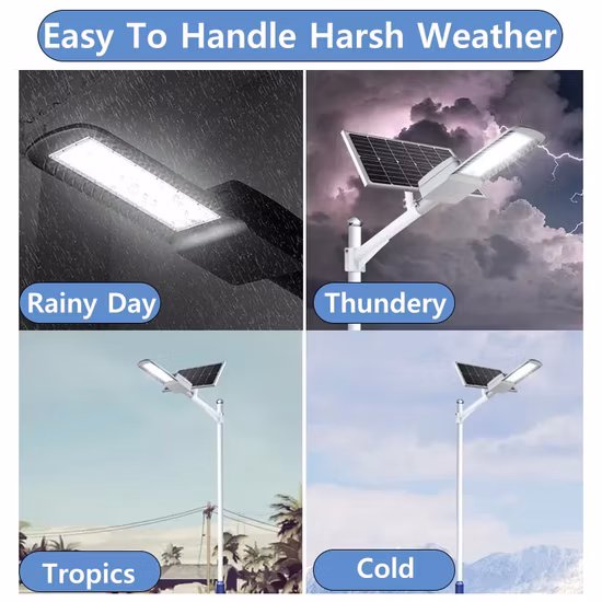 IP65防水、高効率、省エネ屋外ソーラーLED街路灯、パネルとリチウム電池付き